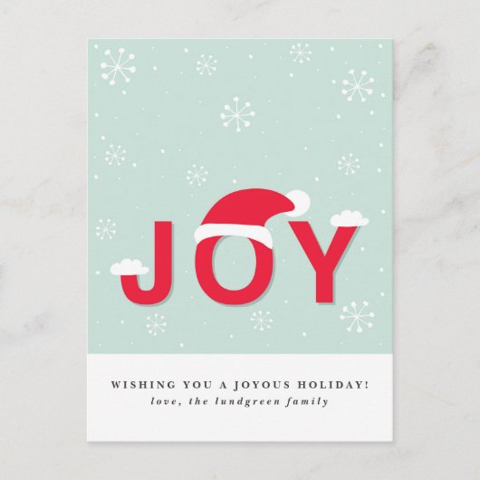 Mint Snow Joy Holiday Briefkaart (Voorkant)