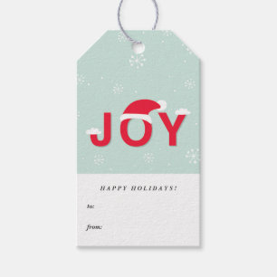 Mint Snow Joy Holiday Gift Labels Cadeaulabel
