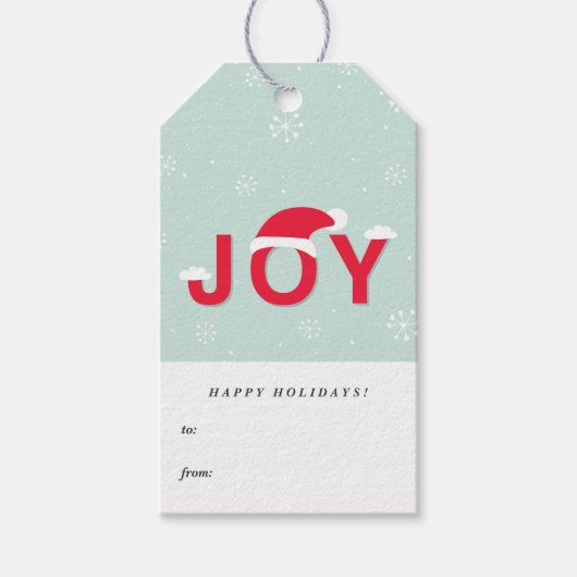 Mint Snow Joy Holiday Gift Labels Cadeaulabel (Voorkant)