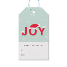 Mint Snow Joy Holiday Gift Labels