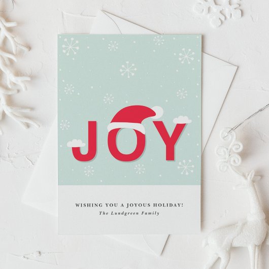 Mint Snow Joy Holiday Greeting Kaart