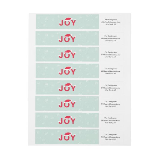 Mint Snow Joy Holiday Label (Vel)