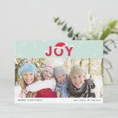Mint Snow Joy Holiday Photo Flat Kaart (Staand voorkant)