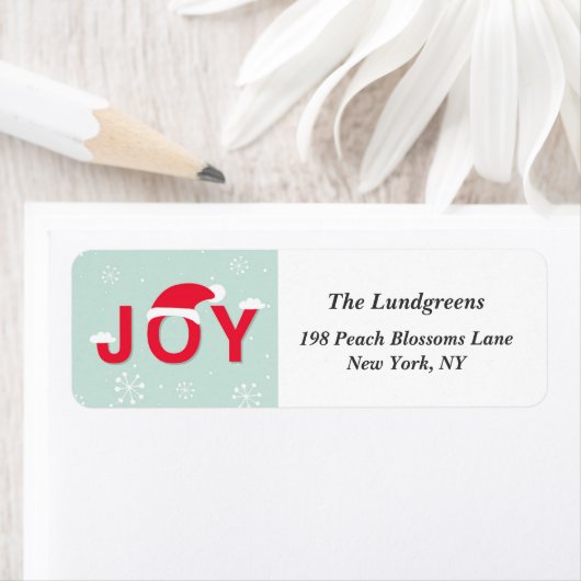 Mint Snow Joy Holiday Retour Adreslabel Etiket (Insitu)