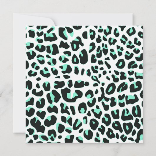 Mint Snow Leopard Sweet 16 Birthday Invitation Kaart