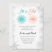 Mint Snowflakes Winter gender openbaring Kaart (Voorkant)