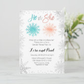 Mint Snowflakes Winter gender openbaring Kaart (Staand voorkant)