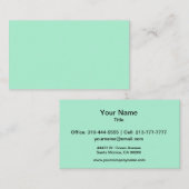 Mint Solid Color Visitekaartje (Voorkant / Achterkant)