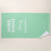 Mint Sore Today Sterke Tomorrow Name Workout Gym Strandlaken (Voorkant)