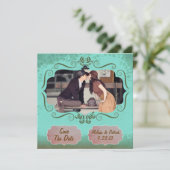 Mint  sparen de Datum Save The Date (Staand voorkant)