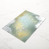 Mint Sparkle Foto Overlay Bruiloft Dank u Folie Uitnodiging (Gedraaid)