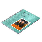 Mint Sparkle Uw foto Gepersonaliseerde offerte Notitieboek (Linkerzijde)