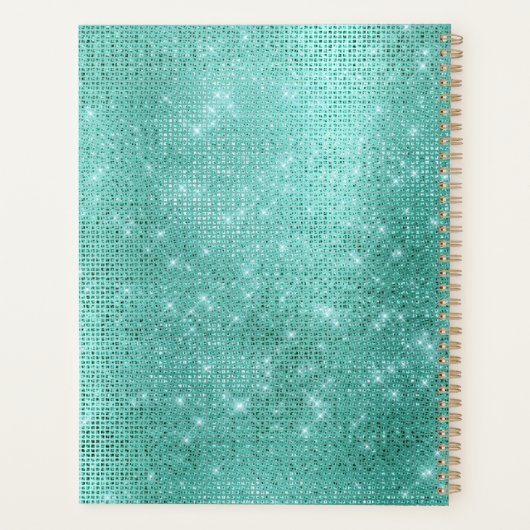 Mint Sparkle Uw foto Gepersonaliseerde offerte Planner (Achterkant)
