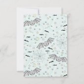 Mint Spooky Schattigee Baby Bat Halloween bedankka Bedankkaart (Achterkant)