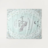 Mint Spooky Schattigee Halloween Baby shower Achte Wandkleed (Voorkant (horizontaal))