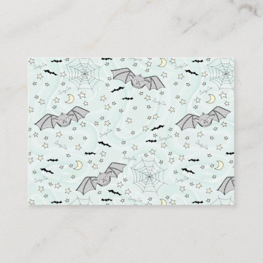 Mint Spooky Schattigee Vleermuizen Boeken voor Bab Informatiekaartje (Achterkant)
