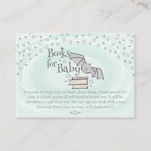 Mint Spooky Schattigee Vleermuizen Boeken voor Bab Informatiekaartje (Voorkant)