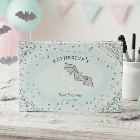 Mint Spooky Schattigee Vleermuizen Halloween Baby  Gastenboek