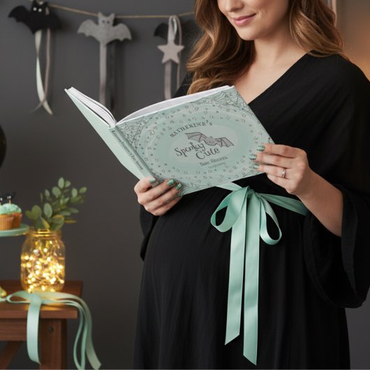 Mint Spooky Schattigee Vleermuizen Halloween Baby  Gastenboek