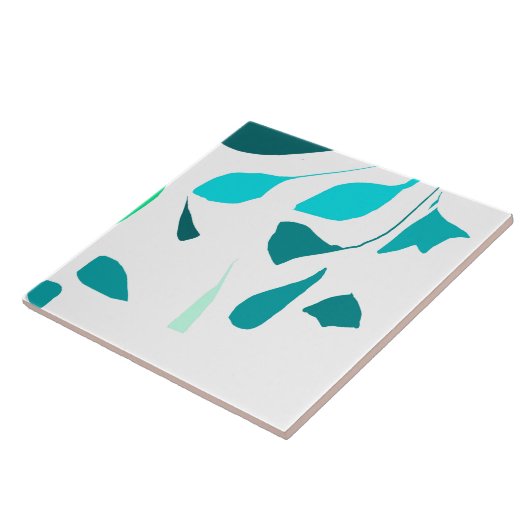 Mint sprig keramische Tegel Tegeltje (Zijkant)