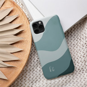 Mint & Spruce Boho Colour Flow Monogram iPhone 16 Hoesje