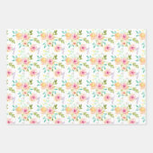 Mint strepen Floral Chic Inpakpapier Vel (Voorkant 3)