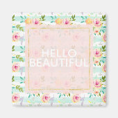 Mint strepen Floral Chic Magneet (Voorkant)