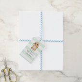 Mint strepen schattig konijnengeschenk label cadeaulabel (Met Touw)