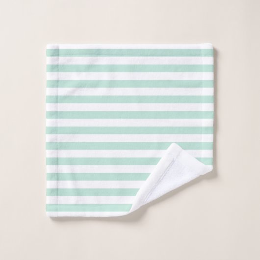 Mint Stripe Bad Handdoek (Wasdoekje)