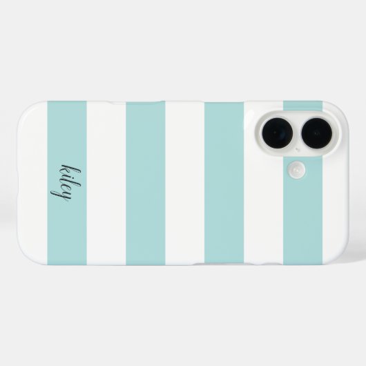 Mint Stripe persoonlijk Case-Mate iPhone Case (Achterkant (horizontaal))