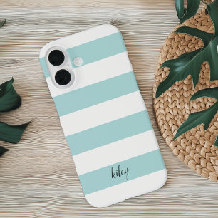 Mint Stripe persoonlijk iPhone 16 Hoesje