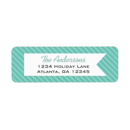 Mint Striped Merry Little Kerstmis Etiket (Voorkant)