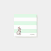 Mint Stripes Bunny Post-it® notes (Voorkant)