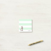Mint Stripes Bunny Post-it® notes (Op bureau)