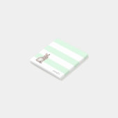 Mint Stripes Bunny Post-it® notes (Schuin)