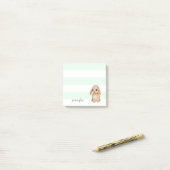 Mint Stripes Bunny Post-it® notes (Op bureau)