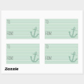 Mint Stripes Faux Glitter Anker Gift Label (Vel)