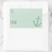 Mint Stripes Faux Glitter Anker Gift Label (Tas)