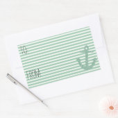 Mint Stripes Faux Glitter Anker Gift Label (Envelop)
