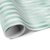 Mint Stripes Glam Glitz Cadeaupapier (Rol Hoek)