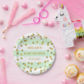 Mint Stripes Gold Confetti Baby shower Bord (Feest)