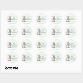 Mint Stripes Heart Bunny Baby shower Stickers (Vel)
