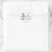 Mint Stripes Heart Bunny Baby shower Stickers (Tas)