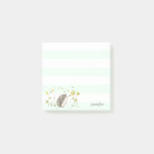 Mint Stripes Hedgehog Post-it® notes (Voorkant)