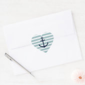 Mint Stripes Nautical Anchor Hart Sticker (Envelop)
