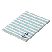 Mint Stripes Nautical Anchor Notitieblok (Linkerzijde)
