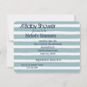 Mint Stripes Nautical Anker Baby shower Kaart (Achterkant)