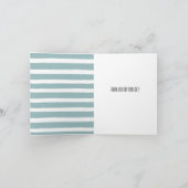 Mint Stripes Nautisch Zeesterren Strand Dank u Bedankkaart (Binnen)