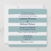 Mint Stripes nautische anker bruiloft Kaart (Voorkant)