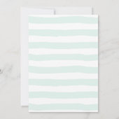 Mint Stripes neutraal Baby shower gedicht Bedankkaart (Achterkant)